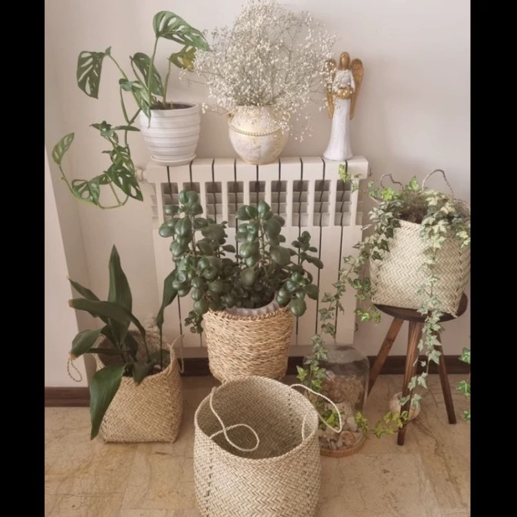 سبد حصیری استوانه ای