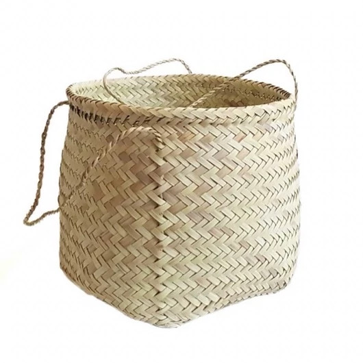 سبد حصیری استوانه ای